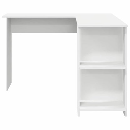 Hoekbureau met plank Wit 140 x 113,5 x 75 cm Bewerkt hout