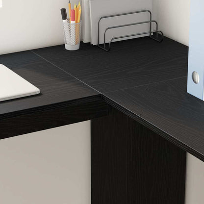Hoekbureau Zwart Eiken 140 x 113,5 x 75 cm Bewerkt hout