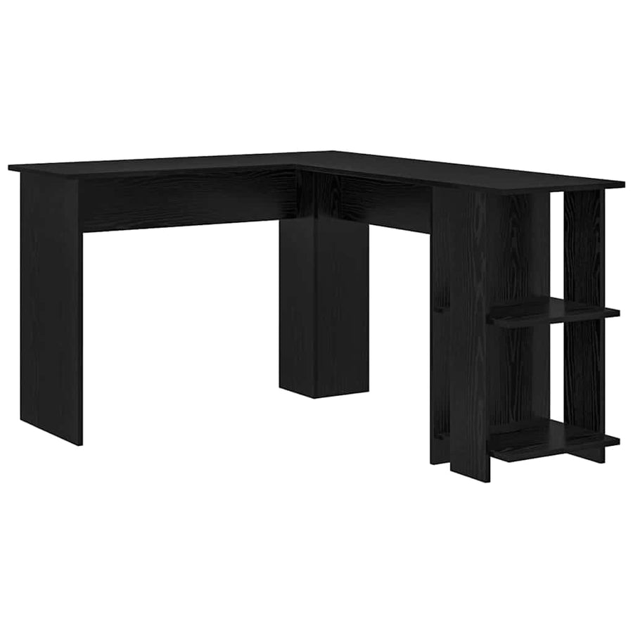 Hoekbureau Zwart Eiken 140 x 113,5 x 75 cm Bewerkt hout