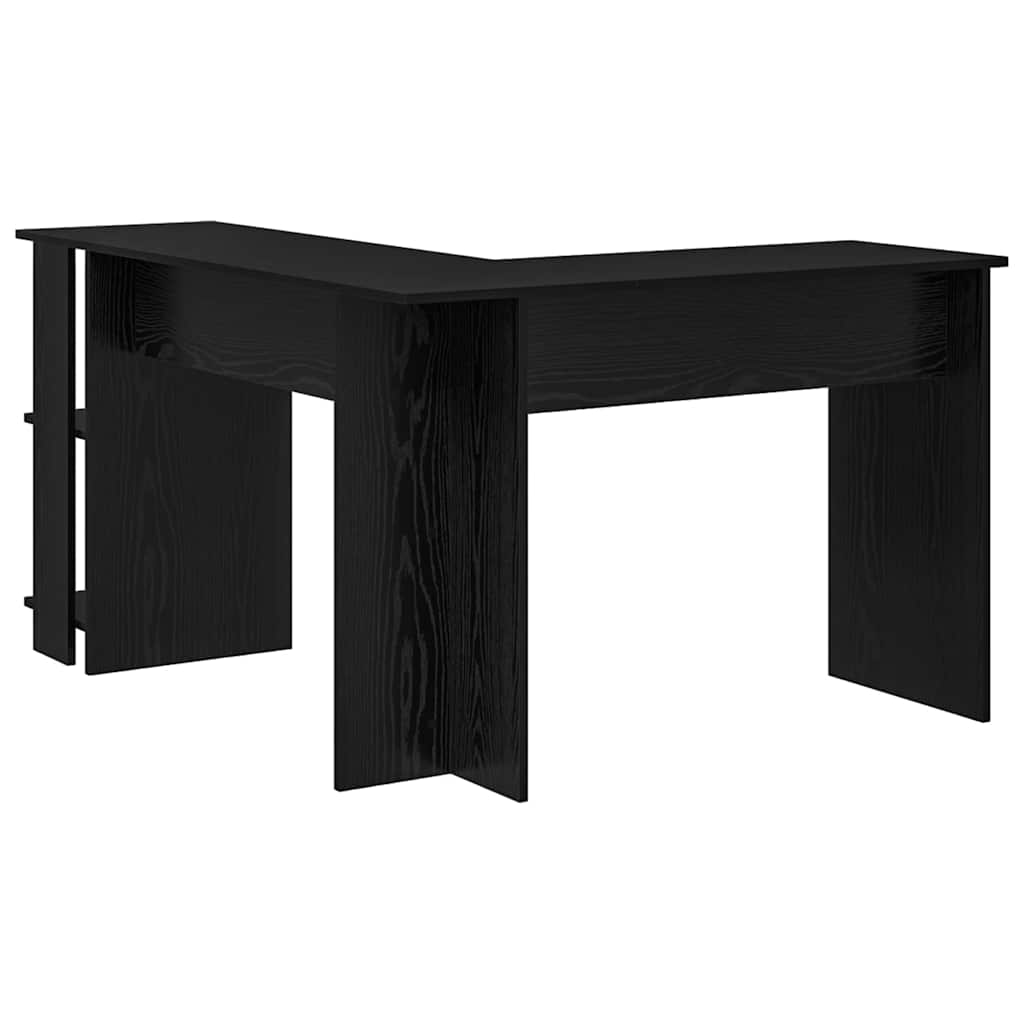 Hoekbureau Zwart Eiken 140 x 113,5 x 75 cm Bewerkt hout