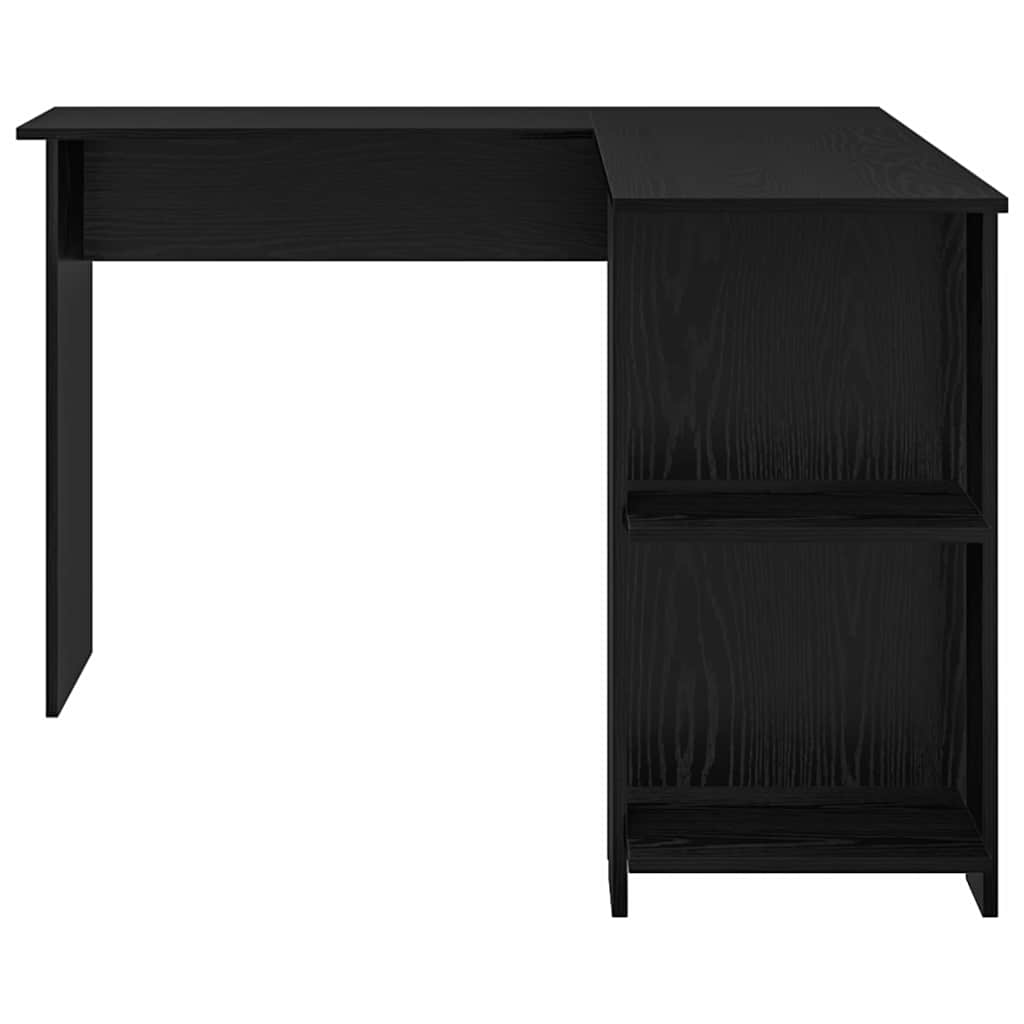 Hoekbureau Zwart Eiken 140 x 113,5 x 75 cm Bewerkt hout