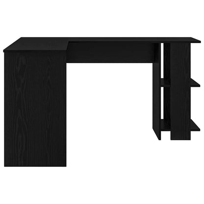 Hoekbureau Zwart Eiken 140 x 113,5 x 75 cm Bewerkt hout