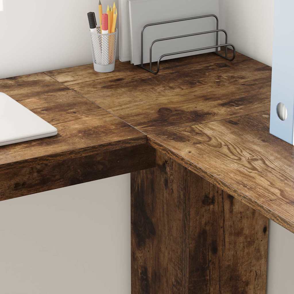 Hoekbureau Gerookt eiken 140 x 113,5 x 75 cm Bewerkt hout