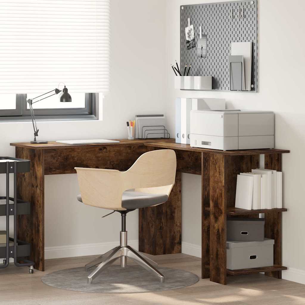 Hoekbureau Gerookt eiken 140 x 113,5 x 75 cm Bewerkt hout