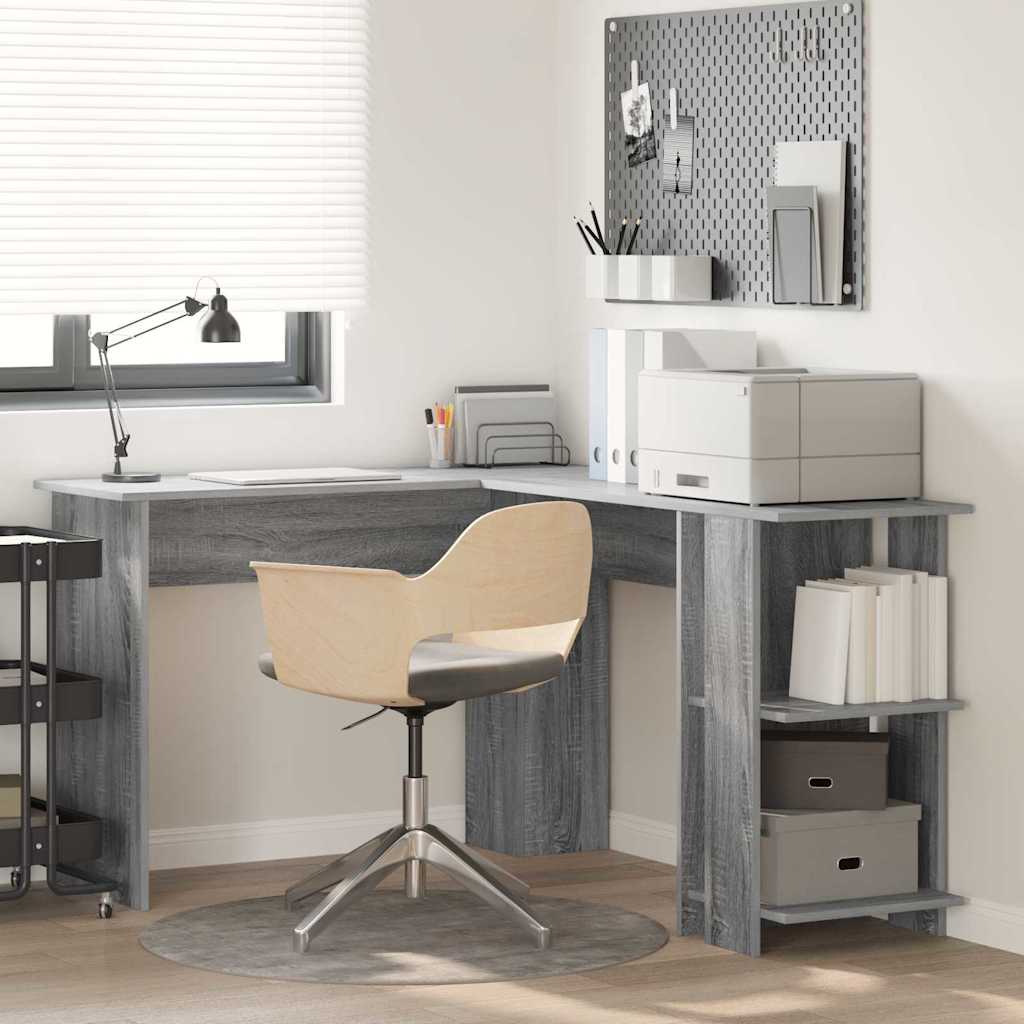 Hoekbureau Grijs Sonoma 140 x 113,5 x 75 cm Bewerkt hout