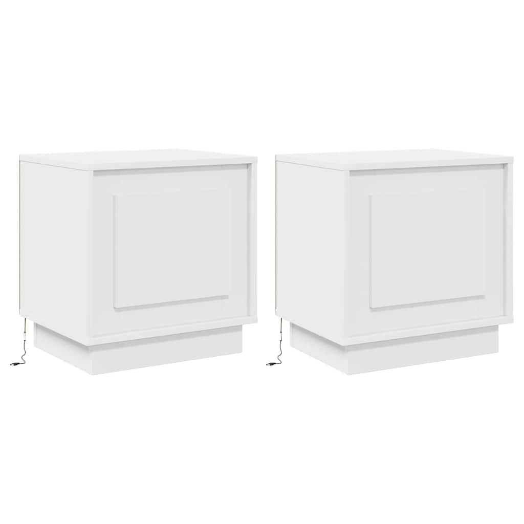 Nachtkastje 2 pcs Wit 44 x 34,5 x 45 cm Bewerkt hout