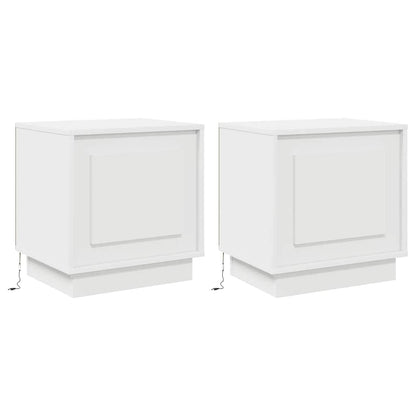 Nachtkastje 2 pcs Wit 44 x 34,5 x 45 cm Bewerkt hout