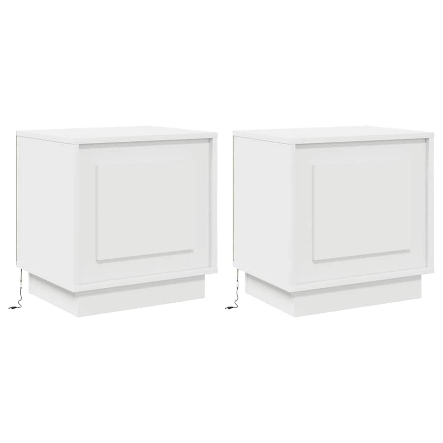 Nachtkastje 2 pcs Wit 44 x 34,5 x 45 cm Bewerkt hout