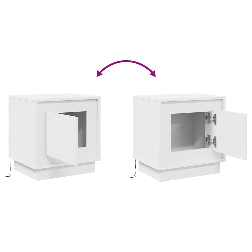 Nachtkastje 2 pcs Wit 44 x 34,5 x 45 cm Bewerkt hout