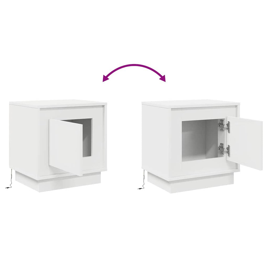 Nachtkastje 2 pcs Wit 44 x 34,5 x 45 cm Bewerkt hout