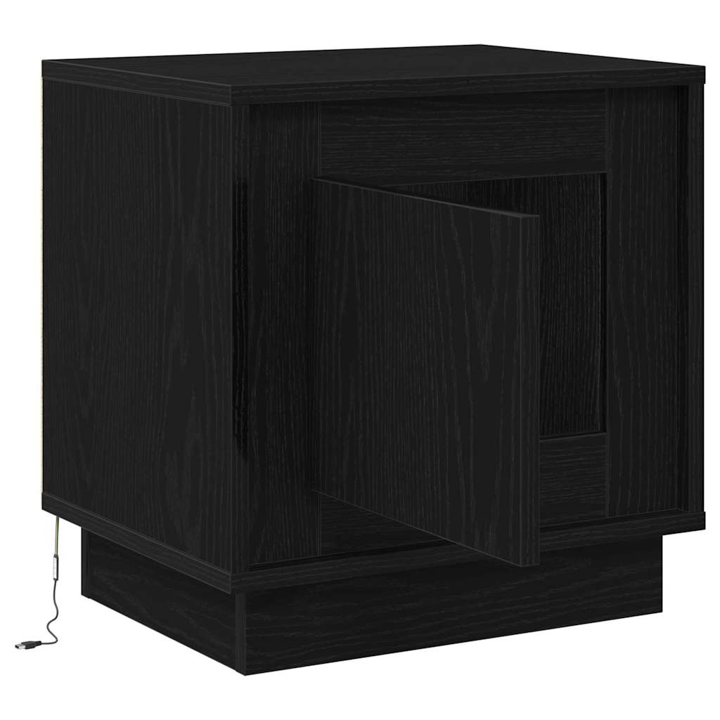 Nachtkastje Zwart 44 x 34,5 x 45 cm Bewerkt hout