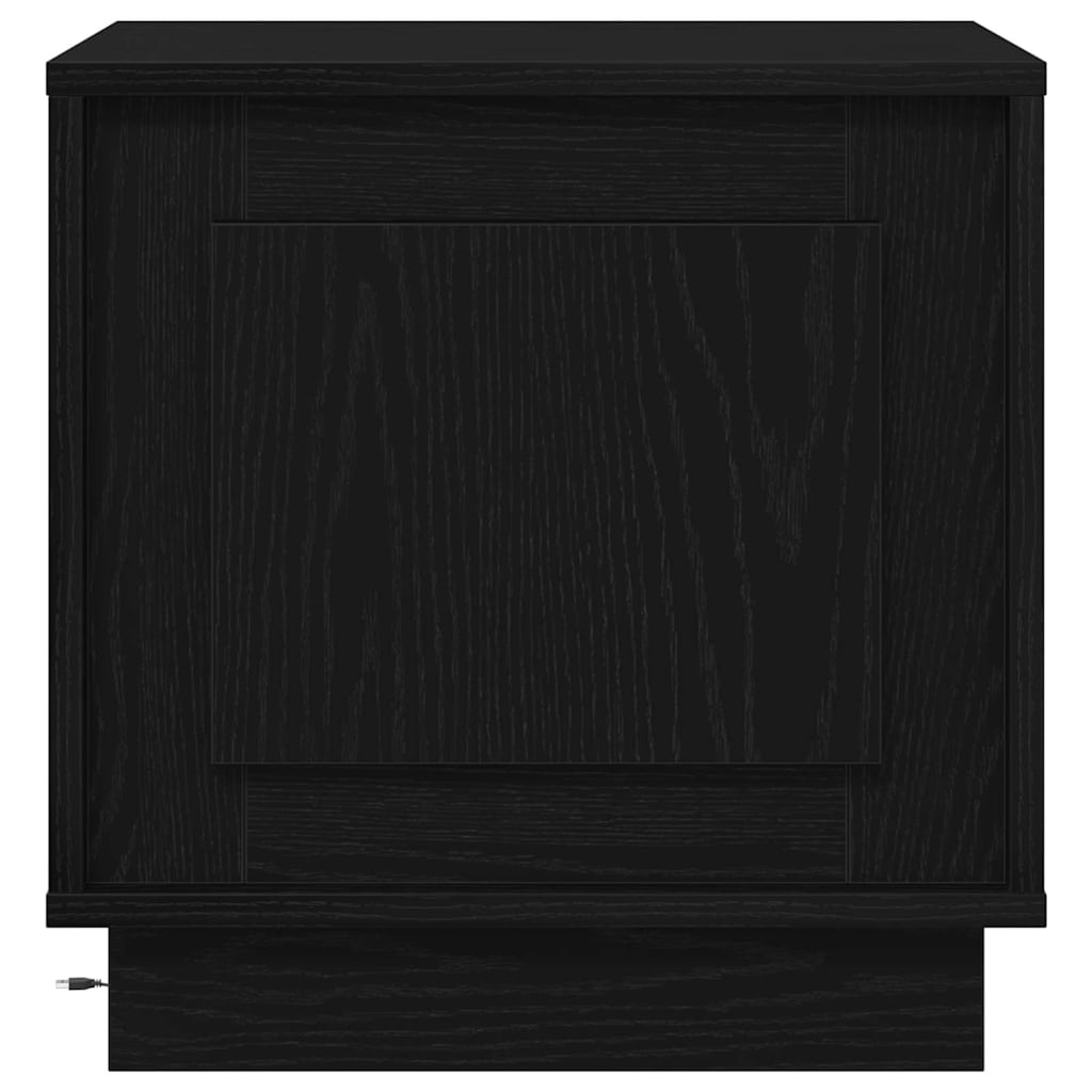 Nachtkastje Zwart 44 x 34,5 x 45 cm Bewerkt hout