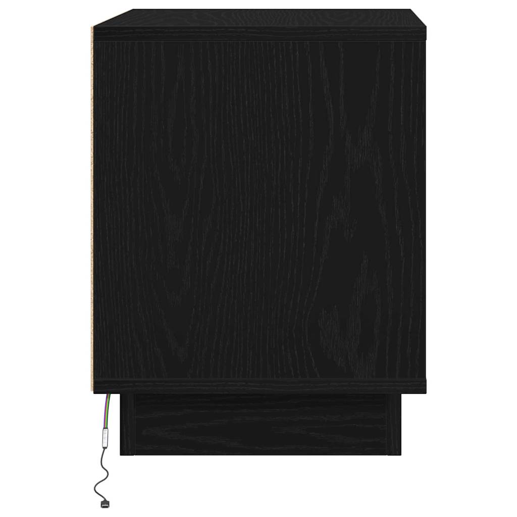 Nachtkastje Zwart 44 x 34,5 x 45 cm Bewerkt hout