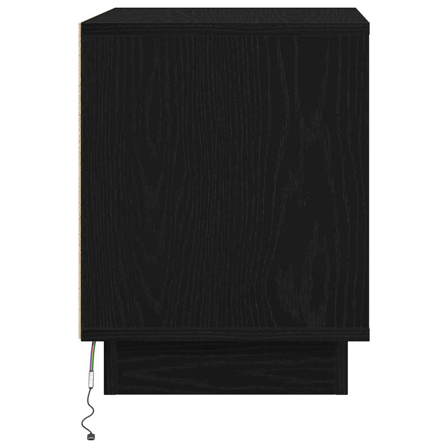 Nachtkastje Zwart 44 x 34,5 x 45 cm Bewerkt hout