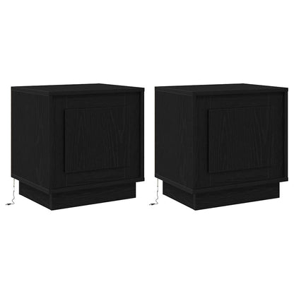 Nachtkastje 2 pcs Zwart 44 x 34,5 x 45 cm Bewerkt hout