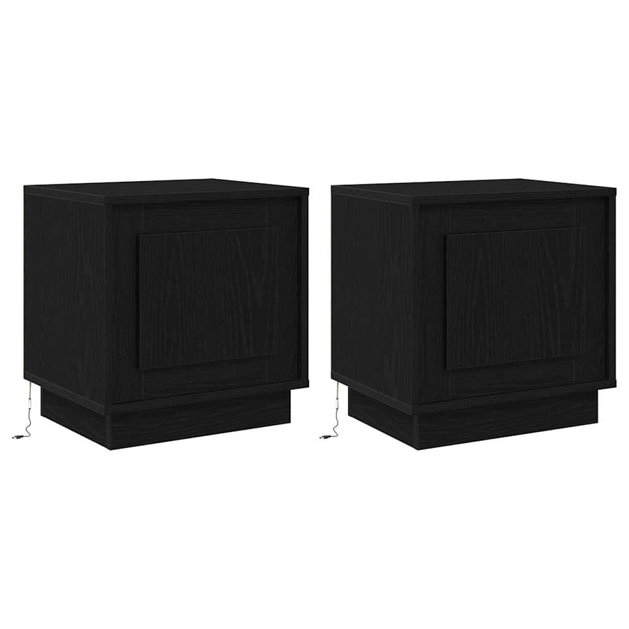 Nachtkastje 2 pcs Zwart 44 x 34,5 x 45 cm Bewerkt hout