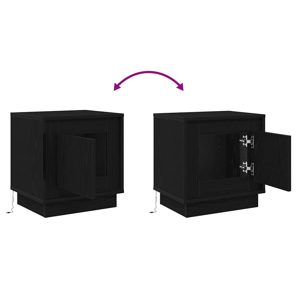Nachtkastje 2 pcs Zwart 44 x 34,5 x 45 cm Bewerkt hout