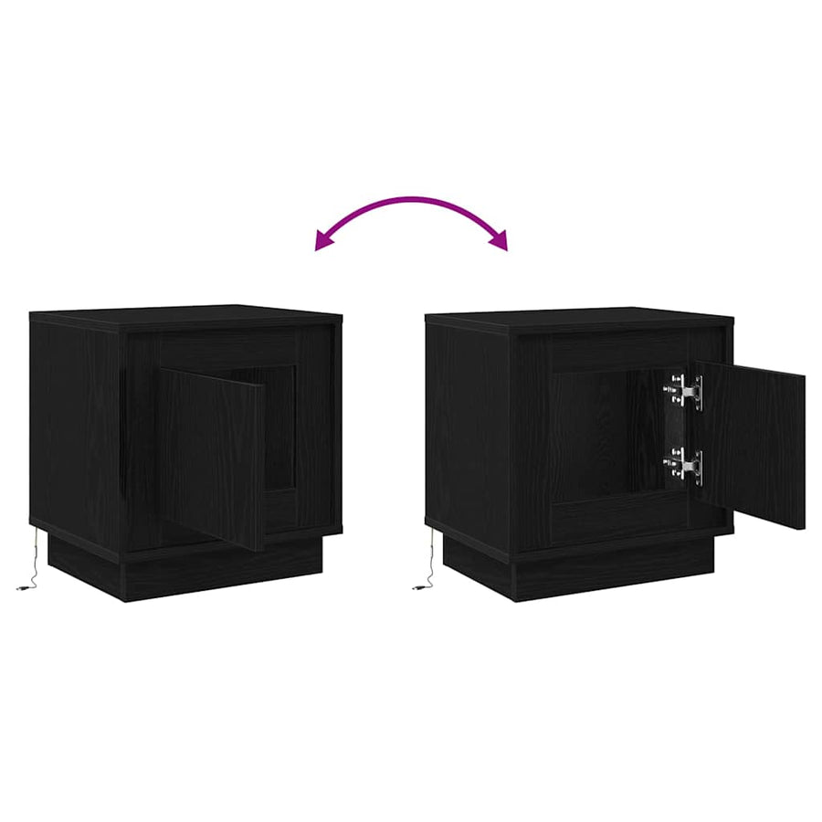 Nachtkastje 2 pcs Zwart 44 x 34,5 x 45 cm Bewerkt hout