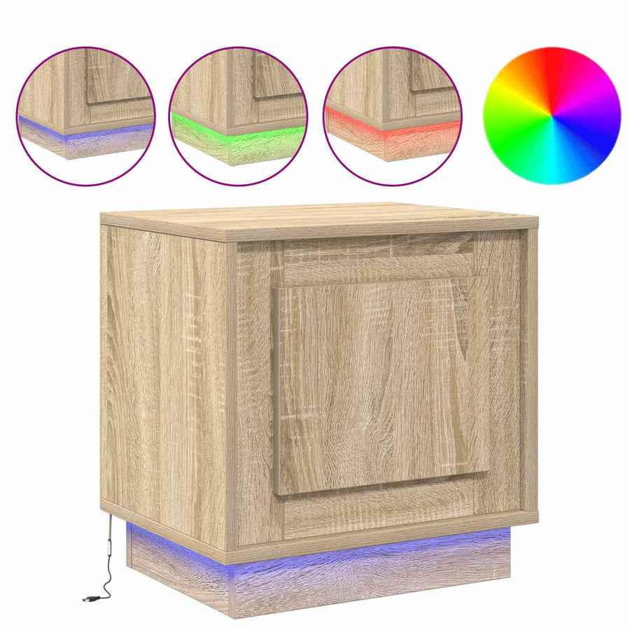 Nachtkastje Sonoma Eiken 44 x 34,5 x 45 cm Bewerkt hout