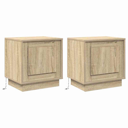 Nachtkastje 2 pcs Sonoma Eiken 44 x 34,5 x 45 cm Bewerkt hout