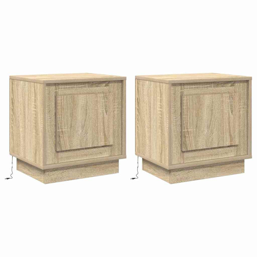 Nachtkastje 2 pcs Sonoma Eiken 44 x 34,5 x 45 cm Bewerkt hout
