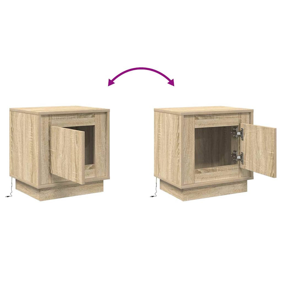 Nachtkastje 2 pcs Sonoma Eiken 44 x 34,5 x 45 cm Bewerkt hout
