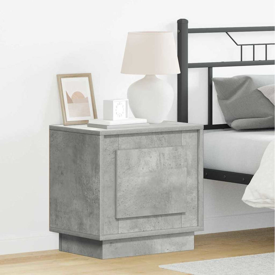 Nachtkastje Beton Grijs 44 x 34,5 x 45 cm Bewerkt hout