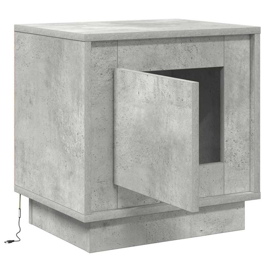 Nachtkastje Beton Grijs 44 x 34,5 x 45 cm Bewerkt hout