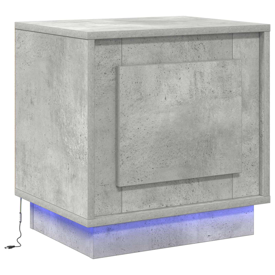 Nachtkastje Beton Grijs 44 x 34,5 x 45 cm Bewerkt hout