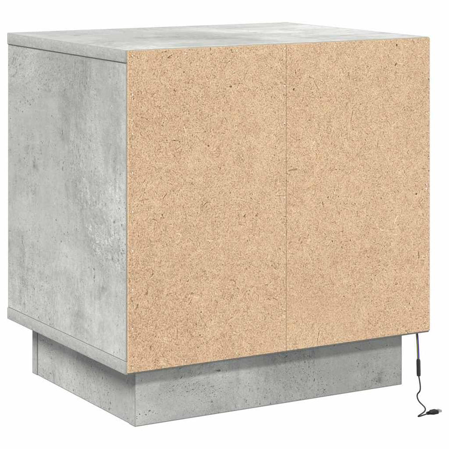 Nachtkastje Beton Grijs 44 x 34,5 x 45 cm Bewerkt hout