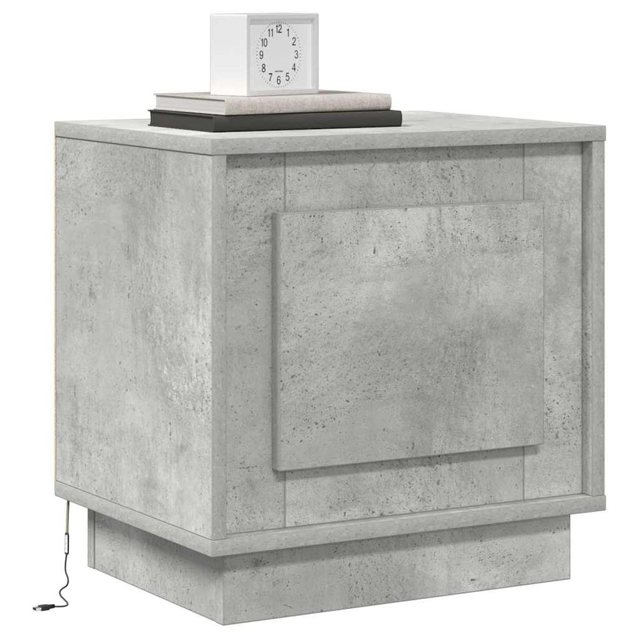 Nachtkastje Beton Grijs 44 x 34,5 x 45 cm Bewerkt hout