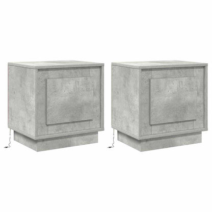 Nachtkastje 2 pcs Beton Grijs 44 x 34,5 x 45 cm Bewerkt hout