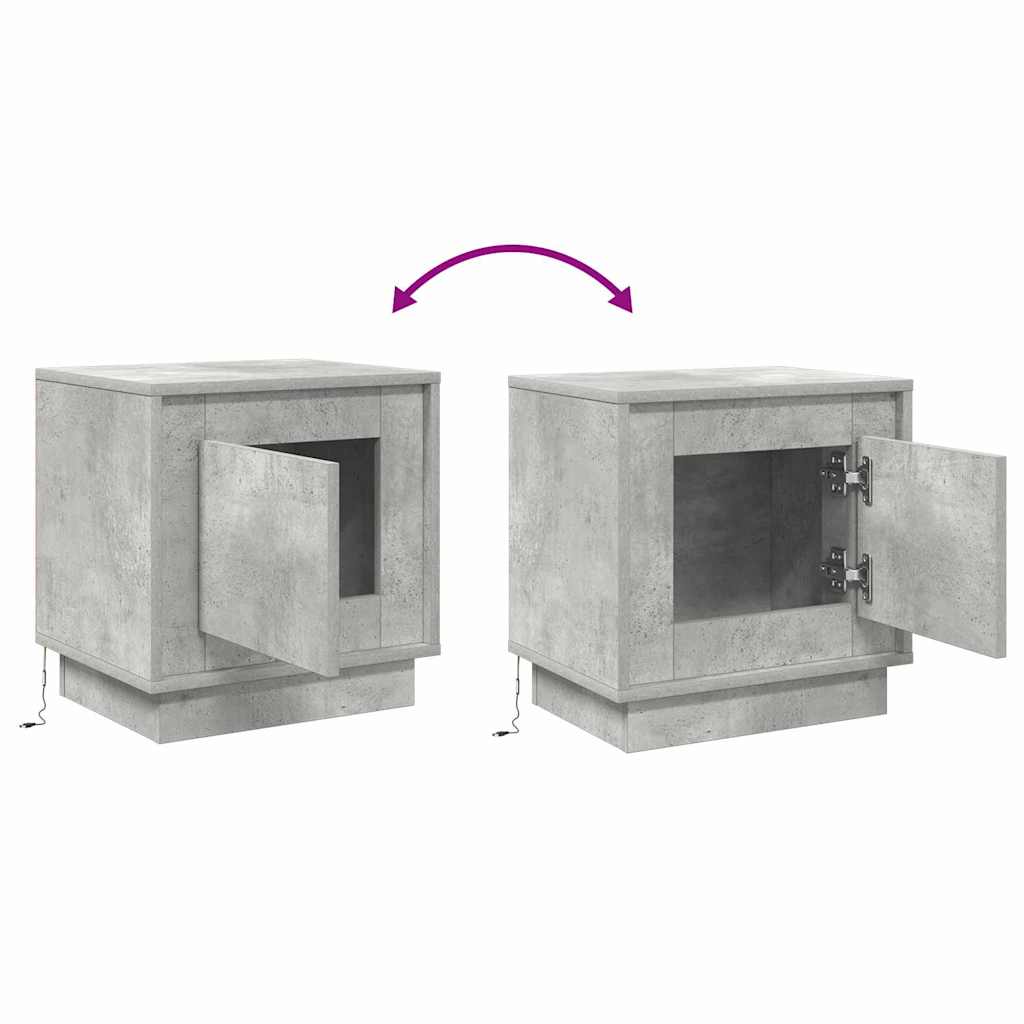 Nachtkastje 2 pcs Beton Grijs 44 x 34,5 x 45 cm Bewerkt hout