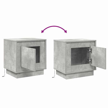 Nachtkastje 2 pcs Beton Grijs 44 x 34,5 x 45 cm Bewerkt hout