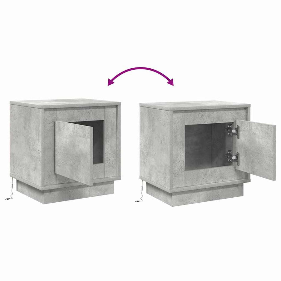 Nachtkastje 2 pcs Beton Grijs 44 x 34,5 x 45 cm Bewerkt hout