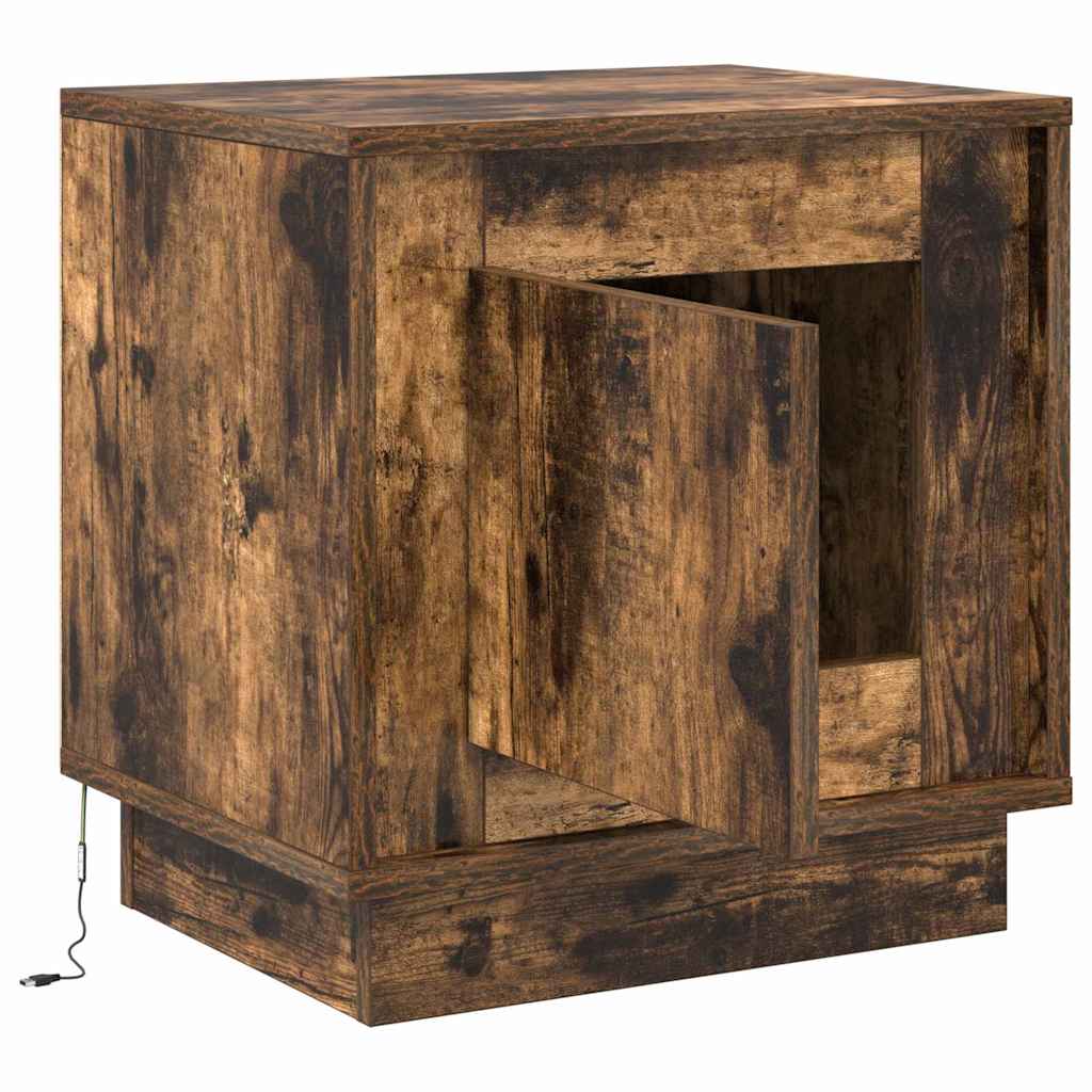 Nachtkastje Gerookt eiken 44 x 34,5 x 45 cm Bewerkt hout