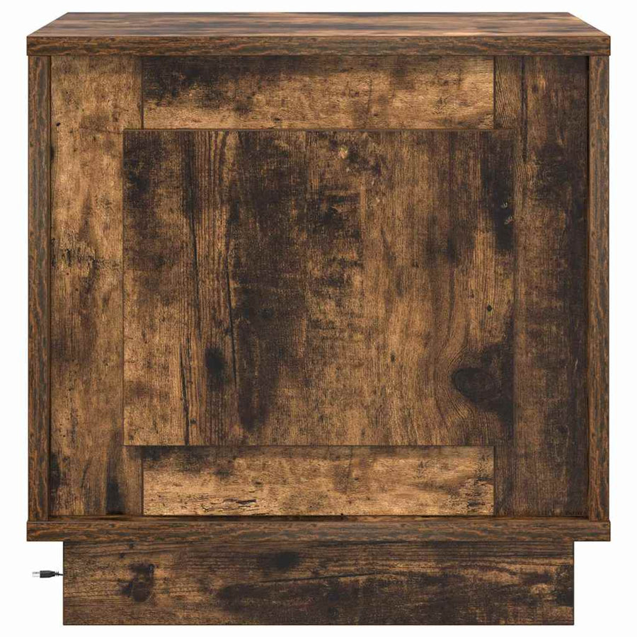 Nachtkastje Gerookt eiken 44 x 34,5 x 45 cm Bewerkt hout