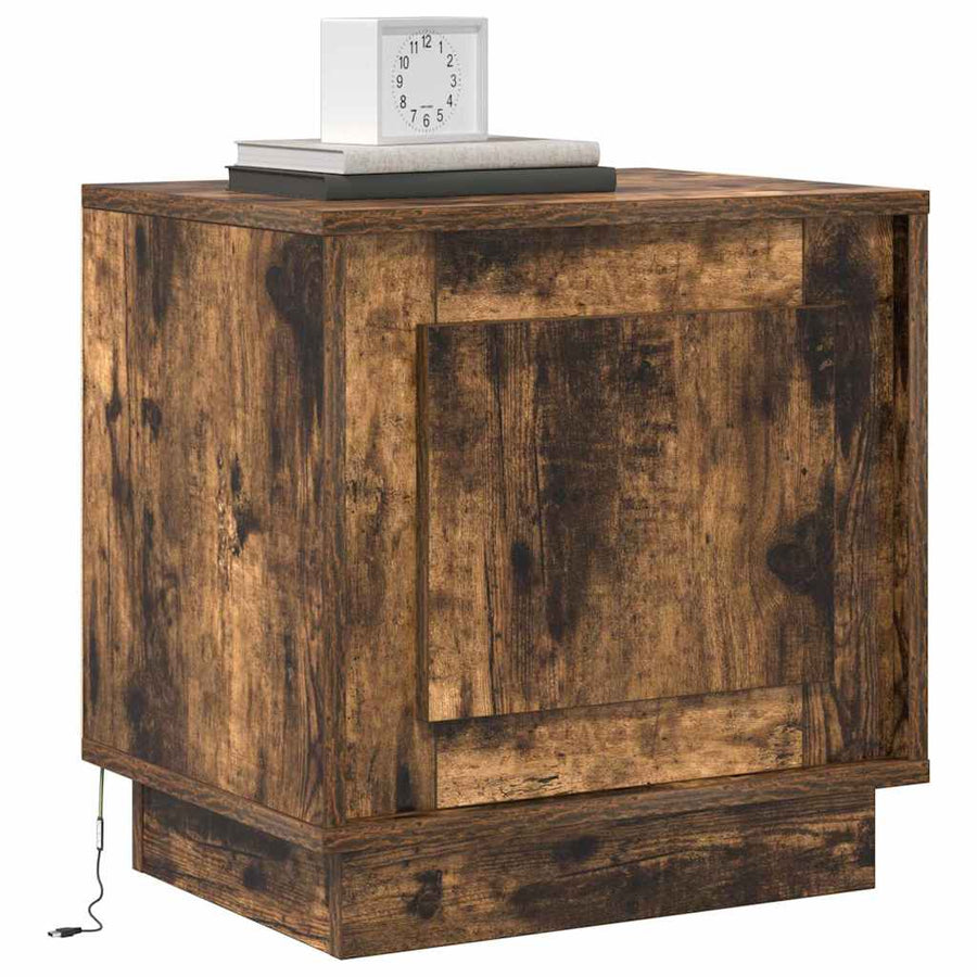 Nachtkastje Gerookt eiken 44 x 34,5 x 45 cm Bewerkt hout