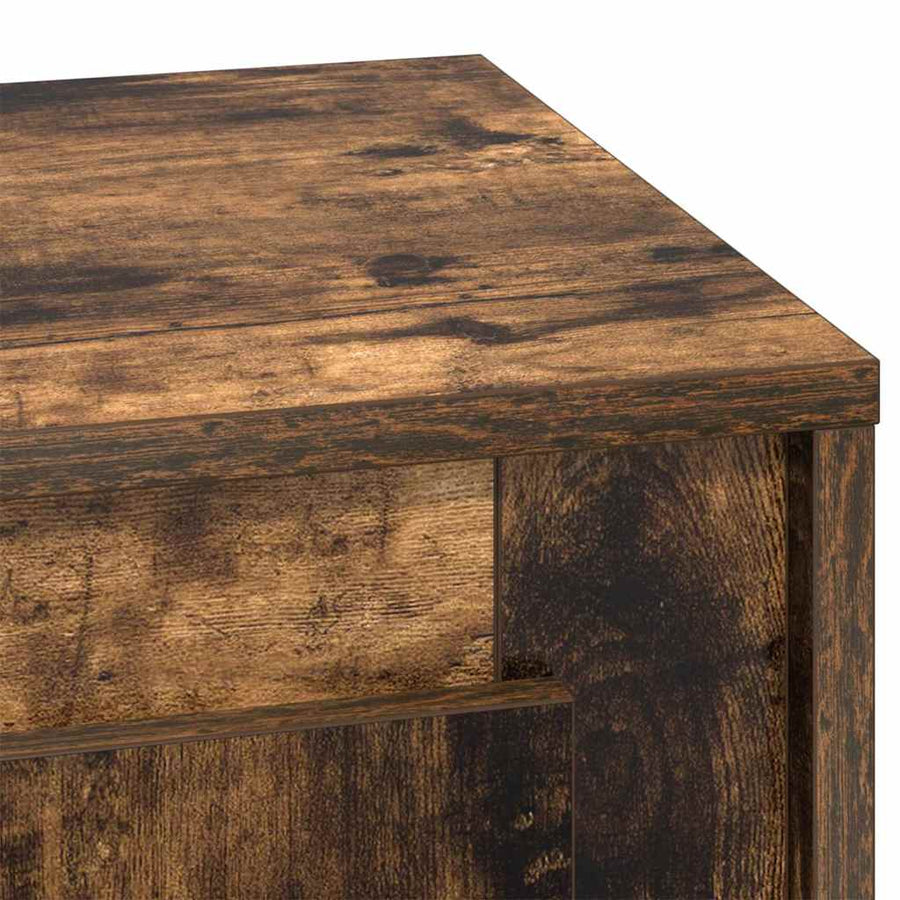 Nachtkastje 2 pcs Gerookt eiken 44 x 34,5 x 45 cm Bewerkt hout