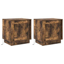 Nachtkastje 2 pcs Gerookt eiken 44 x 34,5 x 45 cm Bewerkt hout
