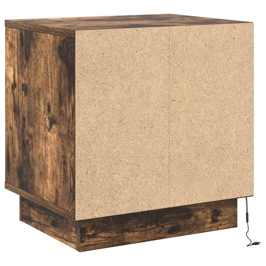 Nachtkastje 2 pcs Gerookt eiken 44 x 34,5 x 45 cm Bewerkt hout
