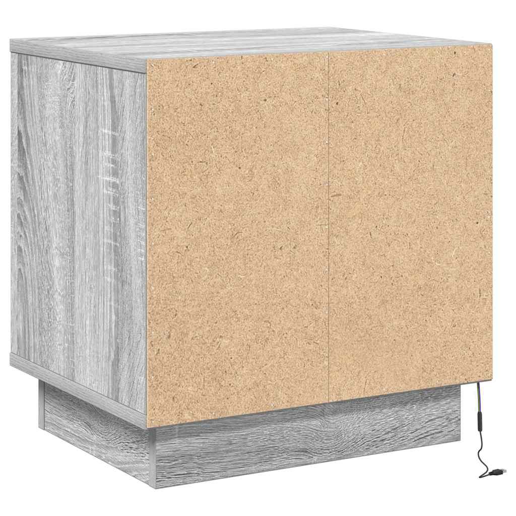Nachtkastje Grijs 44 x 34,5 x 45 cm Bewerkt hout