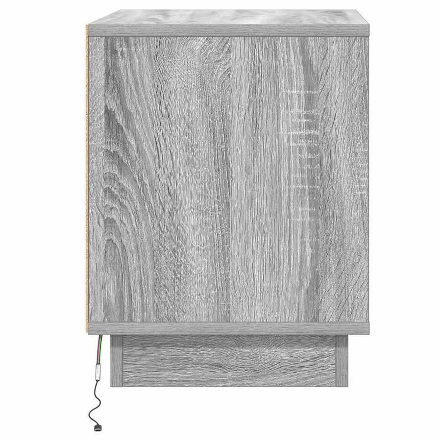 Nachtkastje Grijs 44 x 34,5 x 45 cm Bewerkt hout