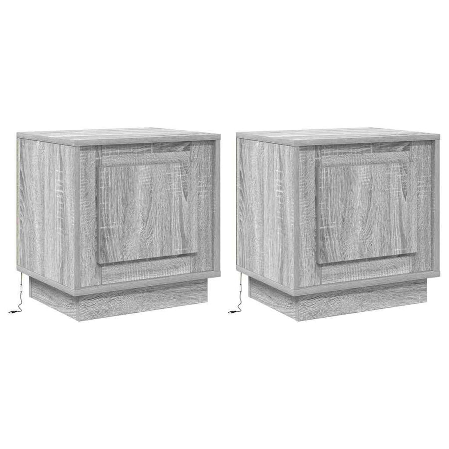 Nachtkastje 2 pcs Grijs 44 x 34,5 x 45 cm Bewerkt hout