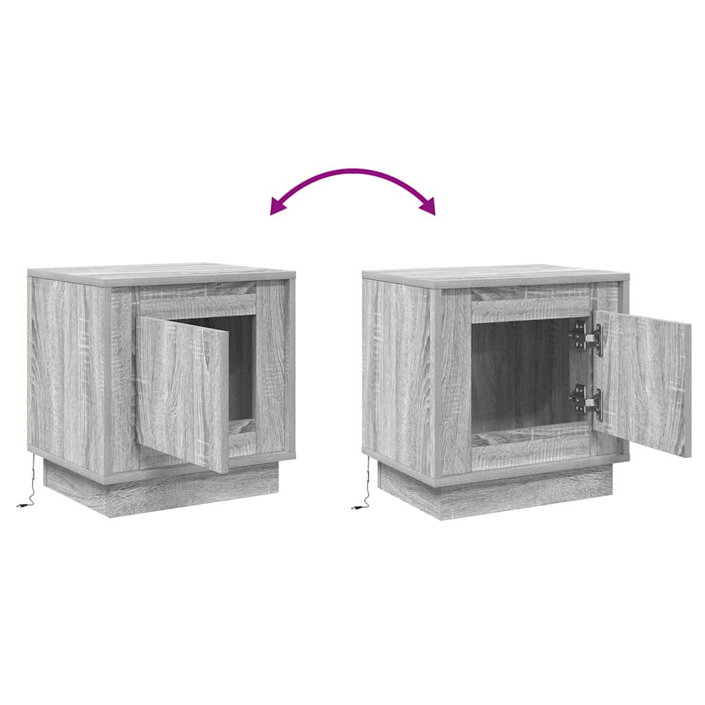 Nachtkastje 2 pcs Grijs 44 x 34,5 x 45 cm Bewerkt hout