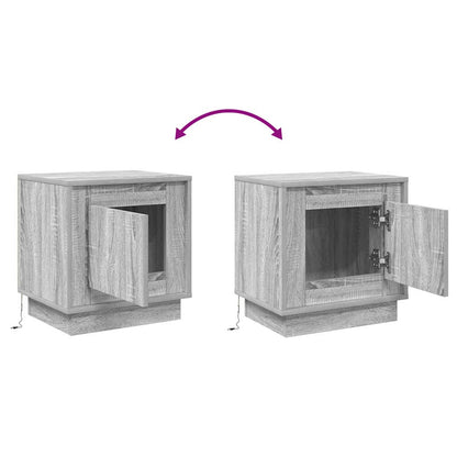Nachtkastje 2 pcs Grijs 44 x 34,5 x 45 cm Bewerkt hout