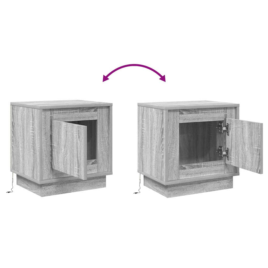 Nachtkastje 2 pcs Grijs 44 x 34,5 x 45 cm Bewerkt hout