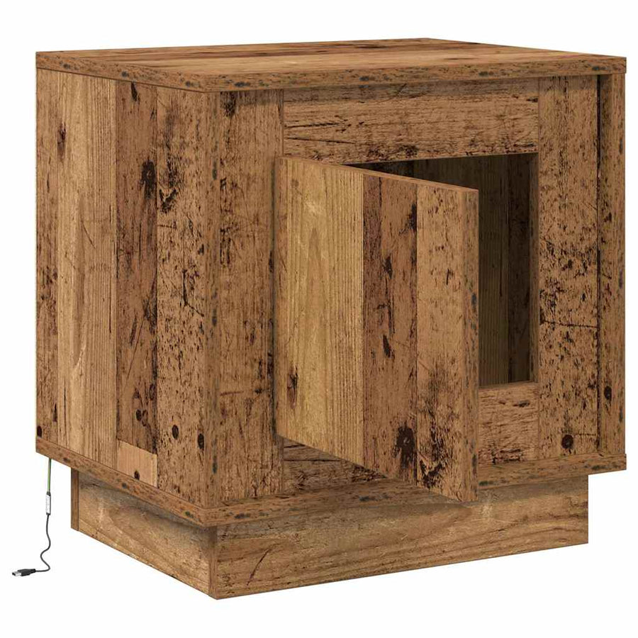 Nachtkastje Oudhout 44 x 34,5 x 45 cm Bewerkt hout