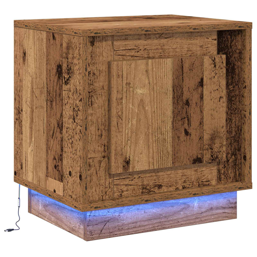 Nachtkastje Oudhout 44 x 34,5 x 45 cm Bewerkt hout