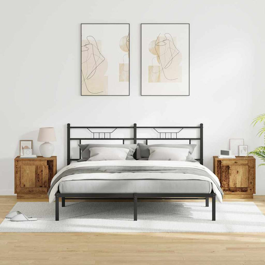 Nachtkastje 2 pcs Oudhout 44 x 34,5 x 45 cm Bewerkt hout